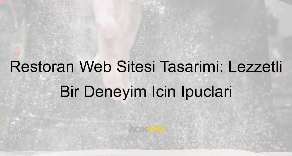 restoran web sitesi tasarımı